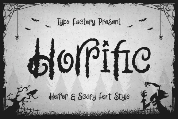 Horrific: A Rough Display Font for Spooky Brand Identities